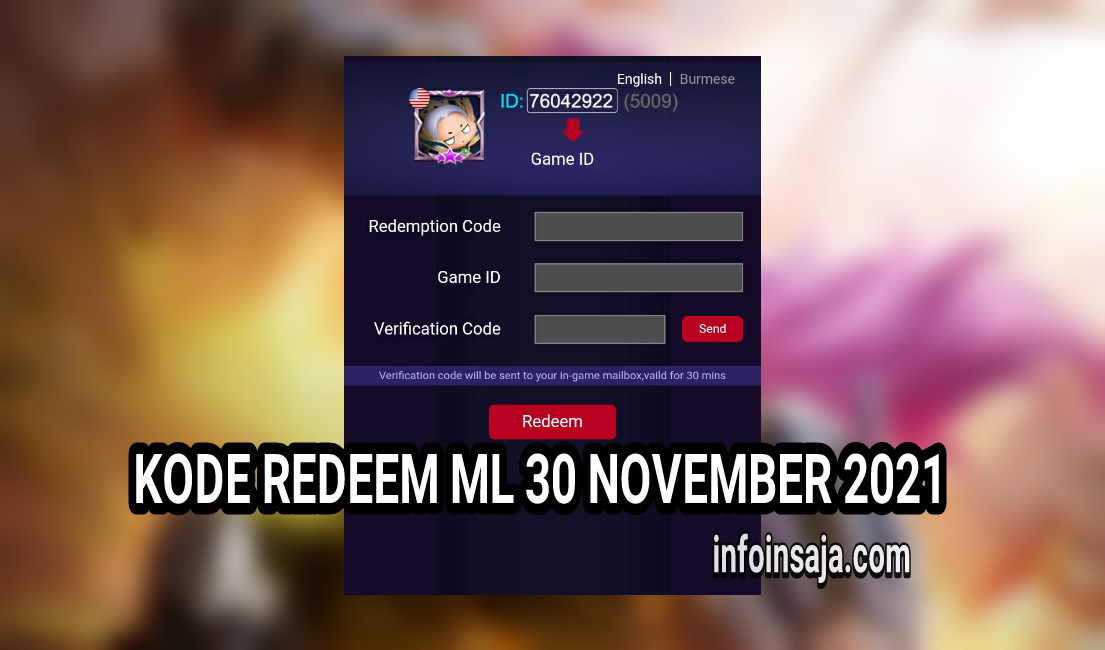 Kode Redeem Ml 30 November 2021