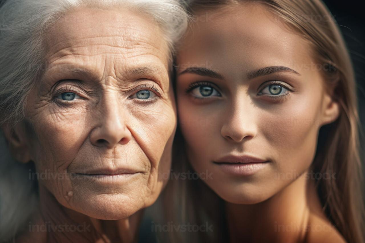 Free Download - comparison between old and young, close up of the face ... Free Download - comparison between old and young, close up of the face ...